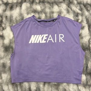 Nike air purple muscle cropped tee for women